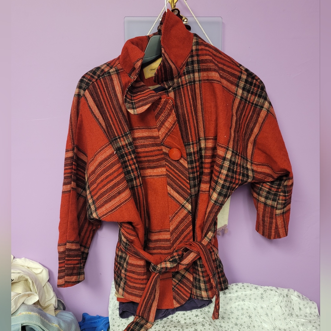 Red Plaid Coat Jacket
